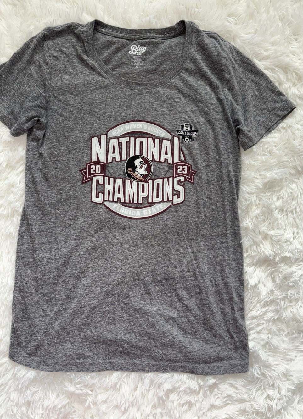 Blue 84 XL FSU 2023 Women’s Soccer Championship Tee